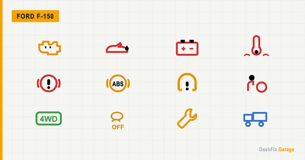 Ford F-150 Dashboard Warning Lights, Symbols and Meanings dashboard symbols chart